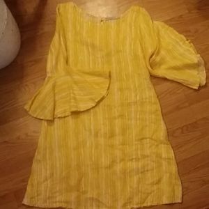 Vanessa Alexandra, linen, bell cuff dress Sz. S